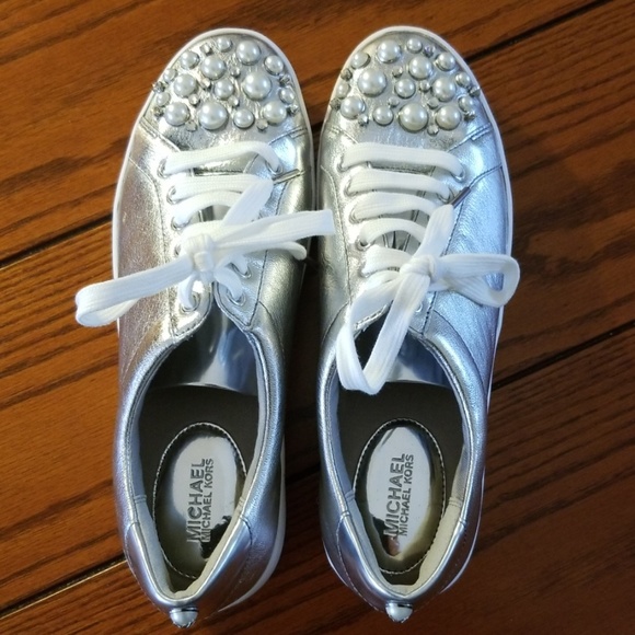 MICHAEL Michael Kors Shoes - MK Poppy Pearl and Crystal sneakers 8 Brand New